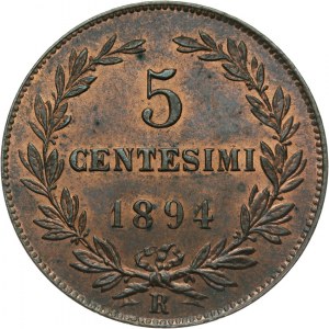 San Marino, Republika, 5 Centesimi 1874 R, Rzym