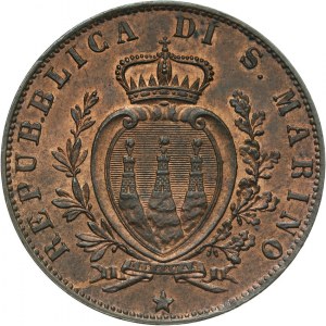 San Marino, Republika, 5 Centesimi 1874 R, Rzym