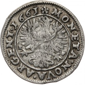 Śląsk, księstwo legnicko-brzesko-wołowskie - Jerzy III Brzeski 1639-1664, 3 krajcary 1661, Brzeg