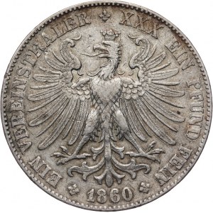 Niemcy, Frankfurt, miasto, talar (Vereinstaler) 1860, Frankfurt