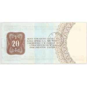 PRL 1944 - 1989, Bon Pekao, 20 dolarów, 1.10.1979, seria HH, Warszawa.