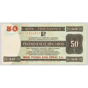 PRL 1944 - 1989, Bon Pekao, 50 dolarów, 1.10.1979, seria HJ, Warszawa.