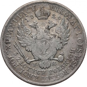 Krolestwo Polskie, Mikołaj I 1825-1855, 5 złotych 1829 FH, Warszawa