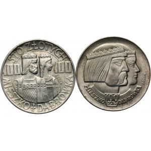 Polska, PRL, PRÓBY -Zestaw - 2 szt. - 100 złotych 1966 Mieszko i Dąbrówka