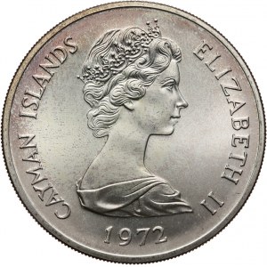 Kajmany, Elżbieta II, 25 dolarów kajmańskich 1972, 1,5 uncji srebra.