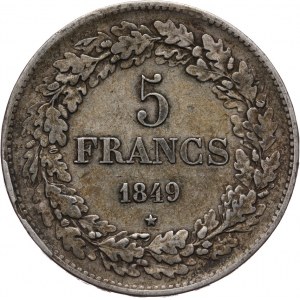 Belgia, Leopold I 1831-1865, 5 franków 1849