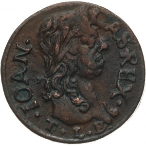 Jan II Kazimierz Waza 1649-1668, szeląg miedziany (boratynka) 1661 TLB, Ujazdów