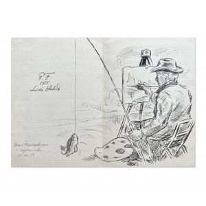 Laurka i zdjęcie z dedykacją od p. Lidii, 1958 rok