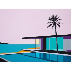 Jean-Claude Plewniak \ Mark Renton (ur. 1981), Purple ville with palm, 2024