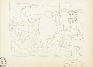 Pablo PICASSO (1881 - 1973), Rzeźbiarz odpoczywający przed końmi i bykiem, z cyklu: „Apartament Vollarda”