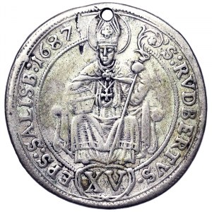 Austria, Salzburg, Johann Ernst Von Thun Und Hohenstein, XV Kreuzer 1687, Salzburg