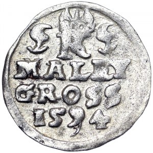 Austria, Rudolf II, Maley Groschen 1594, Budweis