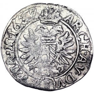 Österreich, Ferdinand III., Kaiser des Heiligen Römischen Reiches, 3 Kreuzer 1637, Prag