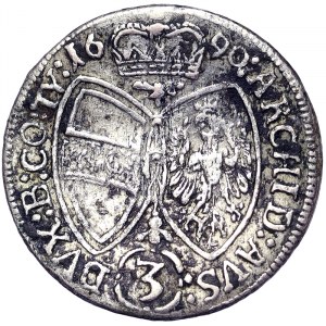 Österreich, Leopold I., 3 Kreuzer 1690, Halle