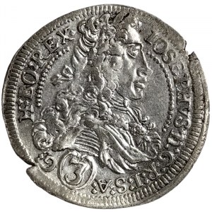 Austria, Joseph I, 3 Kreuzer 1709, Graz