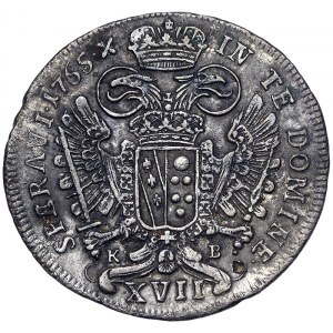 Austria, Francis I, Holy Roman Emperor, XVII Kreuzer 1765, Kremnitz