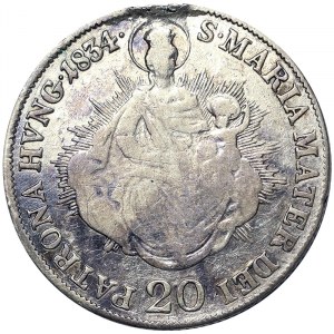 Rakúsko, František I., 20 Kreuzer 1834, Kremnitz