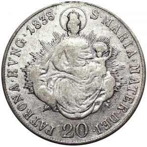 Austria, Ferdinand I, 20 Kreuzer 1838, Kremnitz