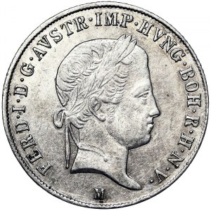 Austria, Ferdinand I, 20 Kreuzer 1843, Milan