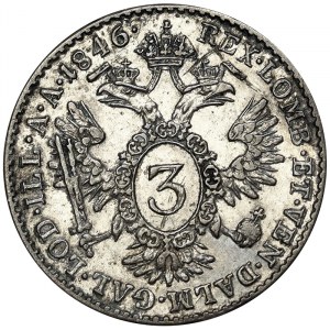 Österreich, Ferdinand I., 3 Kreuzer 1846, Wien