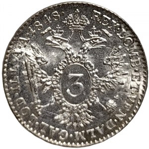 Austria, Ferdinand I, 3 Kreuzer 1848, Vienna