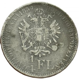 Austria, Franz Joseph I, 1/4 Gulden 1859, Vienna
