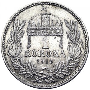 Austria, Franz Joseph I, 1 Korona 1916, Kremnitz