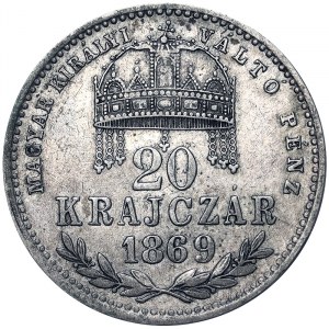 Austria, Franz Joseph I, 20 Krajczar 1869, Kremnitz
