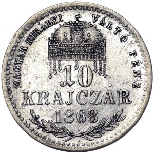 Austria, Franz Joseph I, 10 Krajczar 1868, Kremnitz