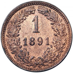 Austria, Franz Joseph I, 1 Kreuzer 1891, Vienna