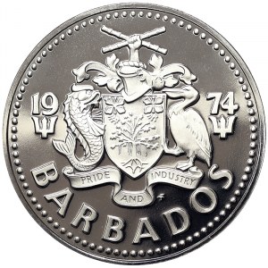 Barbados, 2 Dollars 1974