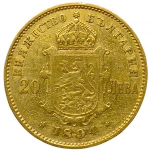 Bulgaria, Ferdinand I, 20 Leva 1894, Kremnitz