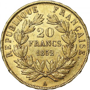 Francie, Louis Napoleon, 20 franků 1852, A Paris