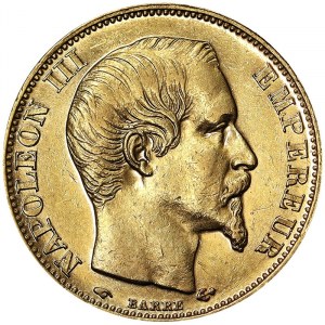 Francie, Napoleon III, 20 franků 1858, A Paris