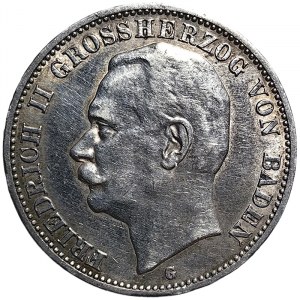 Germany, Baden, Friedrich II, 3 Mark 1910, G Karlsruhe
