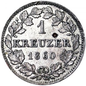 Germany, Bavaria, Maximilian II, 1 Kreuzer 1860