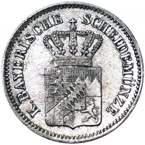 Germany, Bavaria, Maximilian II, 1 Kreuzer 1860