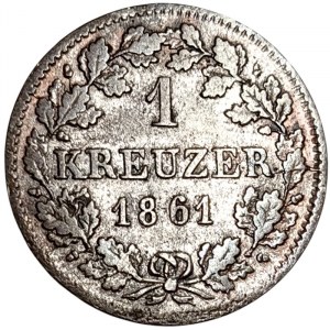 Germany, Bavaria, Maximilian II, 1 Kreuzer 1861