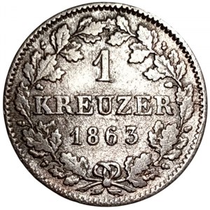 Germany, Bavaria, Maximilian II, 1 Kreuzer 1861