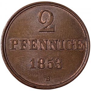 Germany, Hannover, Georg V, 2 Pfennig 1853