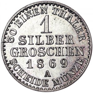 Germany, Prussia, Wilhelm I, Groschen 1869, A Berlin