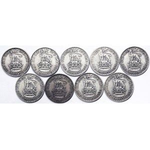 Great Britain, George VI, Lot 9 pcs.