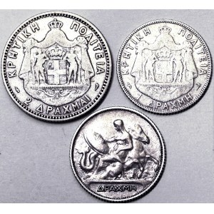 Greece, George I, Lot 3 pcs.