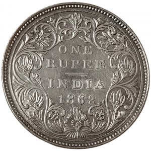 India, British India, Victoria, 1 Rupee 1862