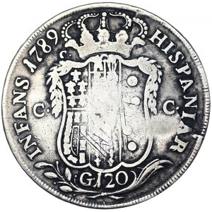 Naples, Ferdinando IV of Borbone 1st Period, Piastra da 120 Grana 1789