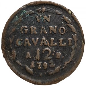 Naples, Ferdinando IV of Borbone 1st Period, 12 Cavalli 1792