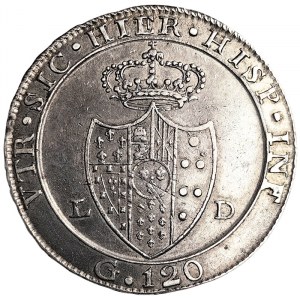 Naples, Ferdinando IV of Borbone 2nd Period, Piastra da 120 Grana 1805