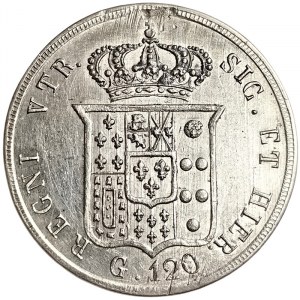 Naples, Ferdinando II of Borbone, Piastra da 120 Grana 1857