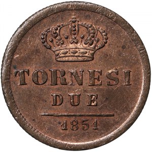 Naples, Ferdinando II of Borbone, 2 Tornesi 1851
