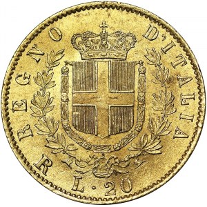 Talianske kráľovstvo, Vittorio Emanuele II, 20 Lire 1878, Rím